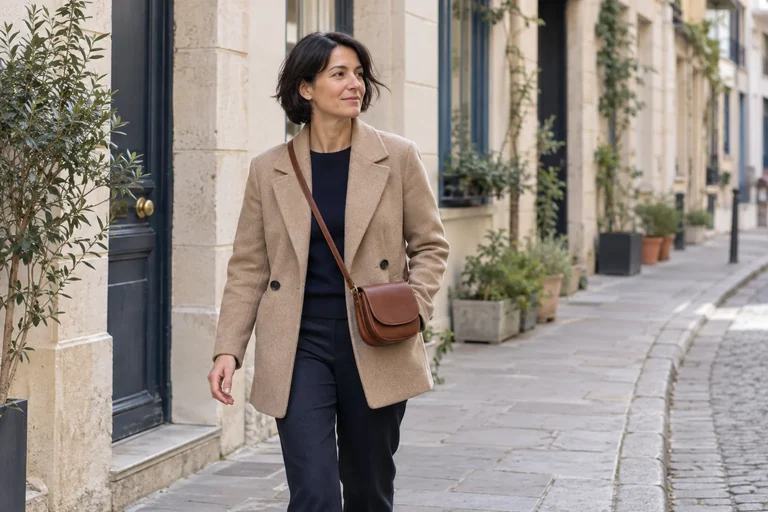 A woman carrying a different bag model crossbody